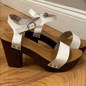 Madden Girl White Platform Ankle Strap Sandals